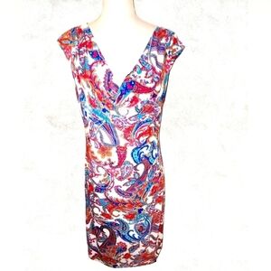 LAUREN RALPH LAUREN FAUX WRAP DRESS